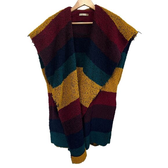 Alice + Olivia Muriel Striped Wool Oversized Vest Shawl Size XS - Picture 4 of 14